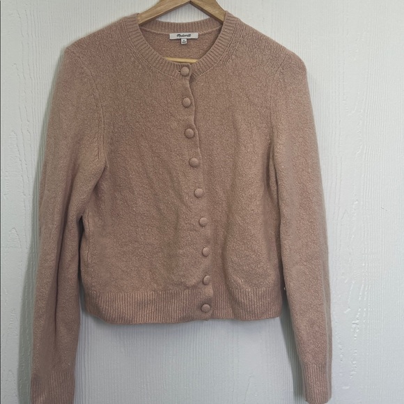 Madewell - Light Pink Button Down Long Sleeve Wool Blend Cardigan Size Medium - Picture 7 of 9